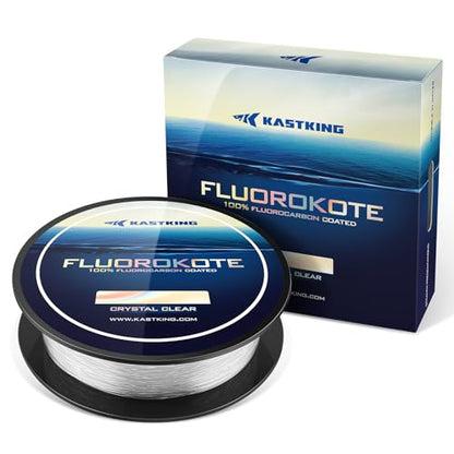 KastKing Fluorokote 100% Fluorocarbon Coated Fishing Line, Fluorocarbon Leader, Extreme Clarity,Fast Sinking,Shock Resistant, High Abrasion Resistance - size: 12LB(500Yard)