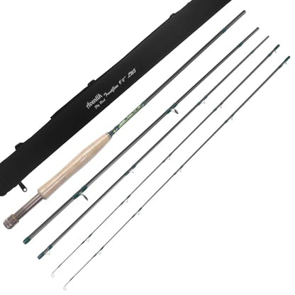 Aventik Troutflow Fly Fishing Rod, 9FT 5wt 8wt, Japan Toray 46T Carbon Fiber Fast Action 4-Piece Fly Rod with Travel Tube, Portable Performance Rod for Trout Bass - size: 9'0'' LW5, style: Rod With Extra Tip