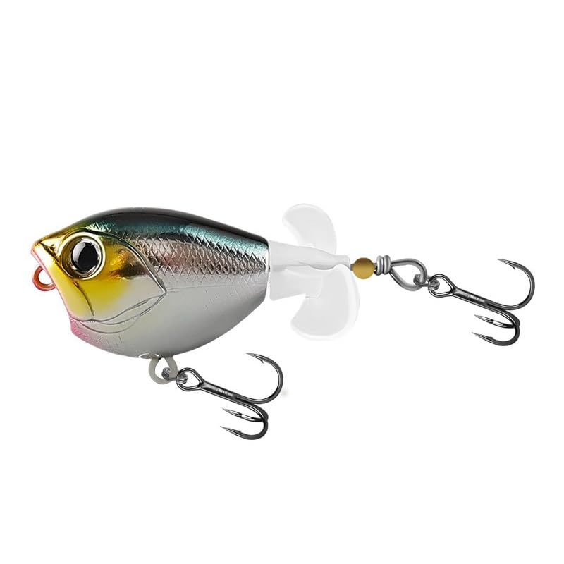 6-pcs Long Cast Propeller Lure 0.21oz / 2.09in 0.39oz / 2.36in Topwater Micro Popper Lure, Bionic Fishing Bait ﻿ - size: 0.39oz / 2.36in 6pcs