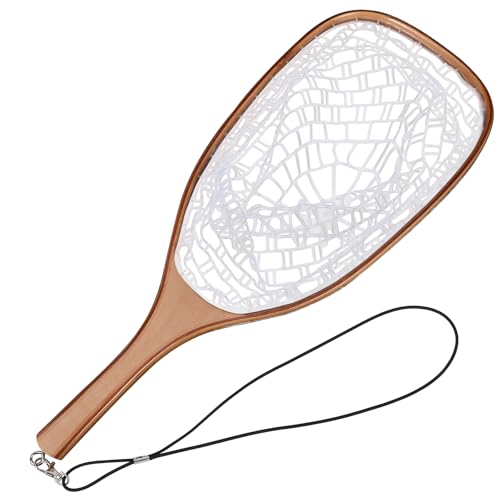 GarveeLife Fly Fishing Net Trout Net, Soft Mesh Fishing Net, Fish Landing Net with Safety Rope Lanyard, Lightweight Catch and Release Net for Trout, Bass