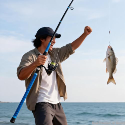 Surf Rod Saltwater 9ft- 4-Piece Carbon Fiber Surf Fishing Rods, Portable Travel Surf Spinning Rod with 20-40lb Power Green Blue - color: Blue, size: 9FT Surf Rod