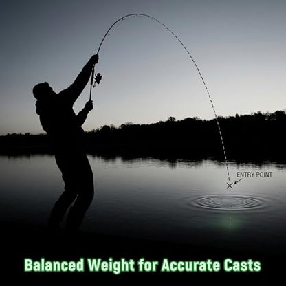 MAGICLULU Luminous Bead Spring Fish Bait Olive Shape Fishing Feeder Carp Bait Cage Fishing Accessories for Outdoor Angling