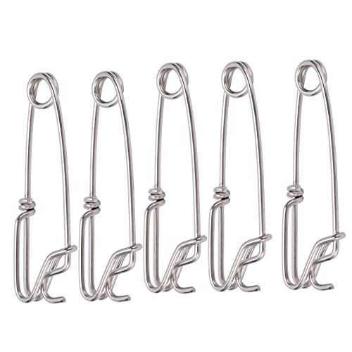 Longline Fishing Snap Clips, Stainless Steel Longline Branch Hanger Snap Swivels fl-Oat Line Tuna Clip Fishing Accessories, Downrigger Release Clip, 5Pcs Tuna Clips for Floats Tuna Fishing Line Fis