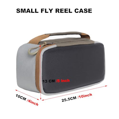 Raprance Fly Fishing Reel Case - Padded Tackle Organizer Bag with 2 Dividers, Water-Resistant Protective Gear Storage for Fishing Accessories