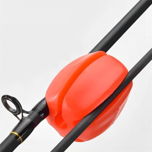 10Pcs Silicone Fishing Rod Holder Straps, 5 Hole Portable Fishing Rod Fixed Ball, Rubber Fishing Pole Clips Fly Fishing Accessories - color: Orange