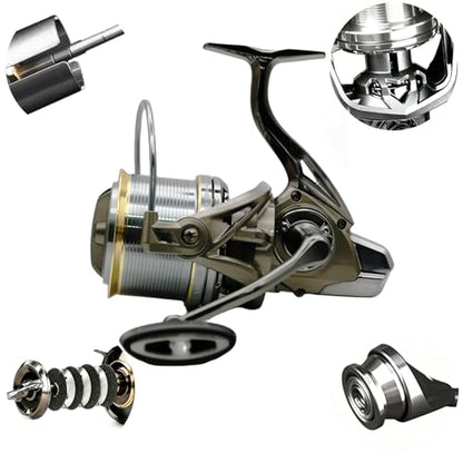 Saltwater Spinning Reels 8000/10000/14000, Heavy Duty Surf Fishing Reel for Long Casting, 6+1BB, 4.8:1 Gear Ratio, 61lbs Max Drag, Corrosion-Resistant CNC Aluminum High Capacity Spool - size: 8000