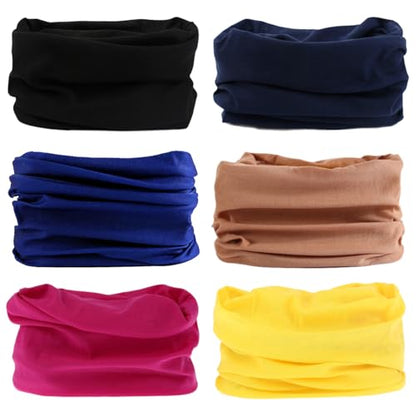Venswell Neck Gaiter Face Mask Men Women,Seamless Bandana Rave Face Cover Scarf Mask,Balaclava,Headband, Head Wrap,Headwear - color: A-women Solid 1