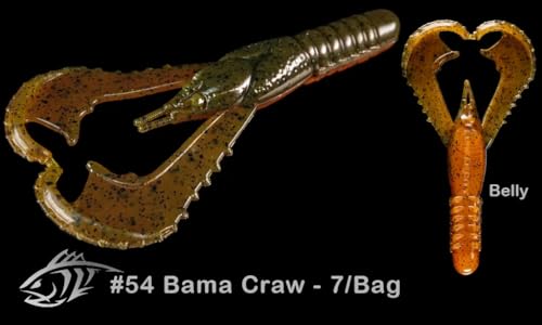 Lunker City Fishing 3" or 4" Karate Craw 3 Pack Bundle Soft Plastic Crawfish Bass Lure Open Claws Bait, 21 Pcs, Made in The USA - color: Bama Craw, size: 3 Inch