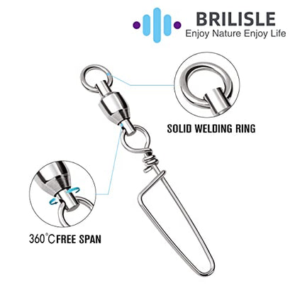 Fishing Snap Swivels,High Strength Saltwater and Freshwater Ball Bearing Swivel Corrosion Resistance Stainless,Fishing Swivels & Snaps,Swivels Fishing Tackle Barrel Swivel - size: SIZE7(265LB)20PCS
