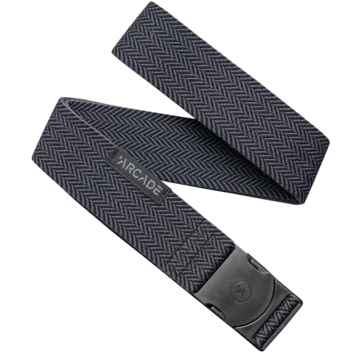 Arcade The Original Unisex Adventure Belt, Heavy Duty Elastic Webbing, Non-Metal Travel Friendly Buckle - color: Ranger Hemingway - Black/Black, size: Standard (Up to 40"); 1.5" Wide