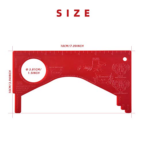 Dungeness Crab Gauge Measure with Ruler Multi Shrimp Clam Measuring Tool for Oregon, Washington and California - style: RD-3