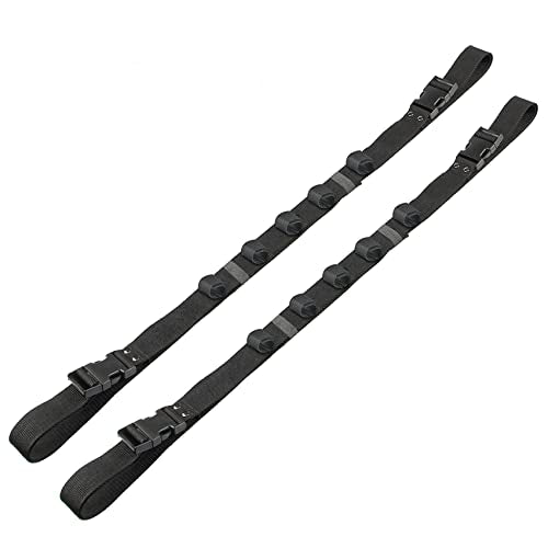 Aventik 2 Pack Car Fishing Rod Holder Adjustable Fishing Pole Holder Belt Straps, Vehicle With 4 Handle Fishing Pole Rack Fishing Rod Rack Carrier for Car SUV Van Truck(Black)