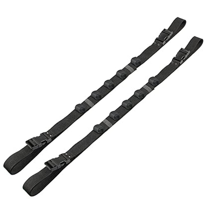 Aventik 2 Pack Car Fishing Rod Holder Adjustable Fishing Pole Holder Belt Straps, Vehicle With 4 Handle Fishing Pole Rack Fishing Rod Rack Carrier for Car SUV Van Truck(Black)