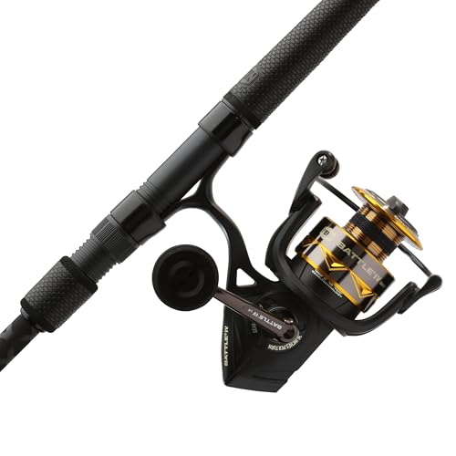 Penn Battle IV Spinning Reel and Fishing Rod Combo - size: 5000 Size Reel - 8' - Medium Heavy - 2pc, style: Battle IV Le