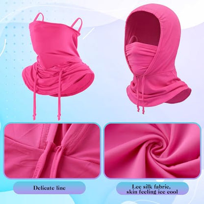Patelai 6 Pcs Summer Balaclava UV Face Mask Sun Protection Cooling Hood Full Head Face Cover for Women Men Cycling Fishing - color: Pastel