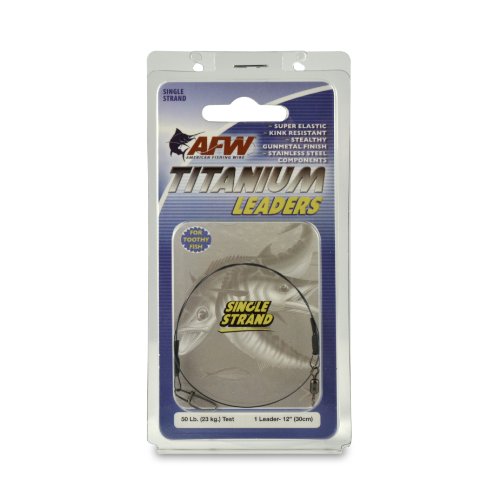 American Fishing Wire Titanium Single Strand Leader - size: 12 -Inch, 50 Pound Test
