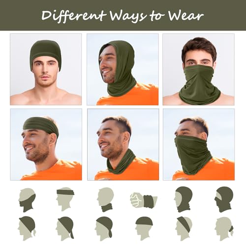 Geyoga Summer UV Protection Cooling Neck Gaiter | Sunscreen Breathable Face Scarf Bandana Mask Neck Gaiter for Outdoor Fishing Hiking Camping - color: Dark Color