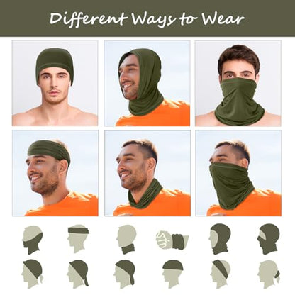 Geyoga Summer UV Protection Cooling Neck Gaiter | Sunscreen Breathable Face Scarf Bandana Mask Neck Gaiter for Outdoor Fishing Hiking Camping - color: Dark Color