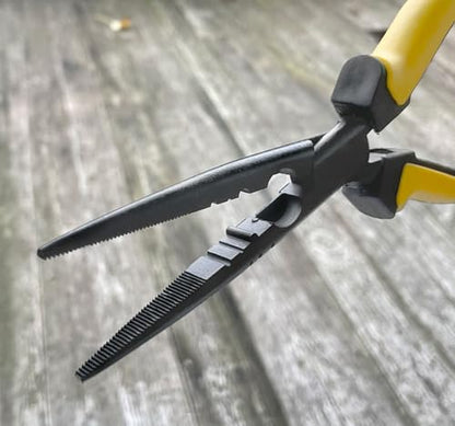 Hanpex-9 inch Fishing Pliers with Anti-rust Teflon coated, Freshwater/Saltwater Fishing Tools, Comfort Grip Handles Fishing Gear Idea for Fishing Trip - style: 9" Straight Nose