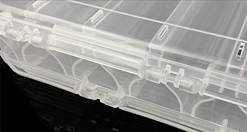 2 Sided Fishing Tackle Box, White | 44 Compartments, Large, Fishing Lure Storage, With Dividers