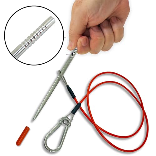 Fish Stringer for Spearfishing with Coated Stainless Steel Cable and Heavy Duty Carabiner (Float Fish Stringer)