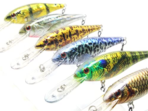 Minnow Crankbait for Bass Fishing Bass Lure Jerkbait Fishing Lures and Tackle Box - color: HC187KB