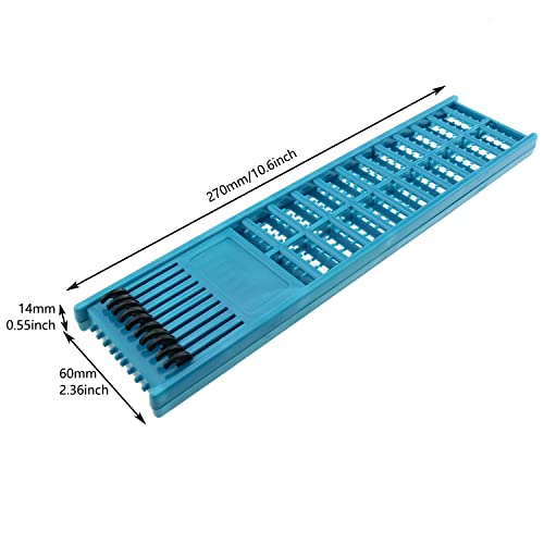 Fishing Hook Holder 2pcs 6x27cm Blue and Green Fishing Snelled Hook Holder Plastic Double Side Spring Hooks Storage Catch Holder for Snelled Rigs Holder Lead Tray Jigs Board