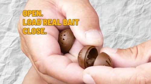 Karpela Bait Matrix Shell (Set of 4) – Protective Shell for Soft Bait & Liver – Turtle & Crawfish Resistant – Carp & Catfish Rig - color: Brown, size: Long Slot