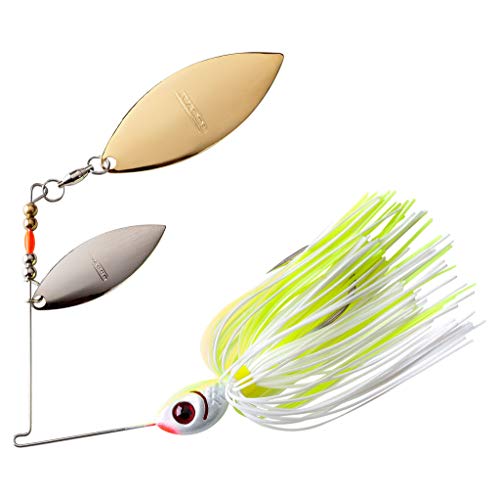 Booyah Blade Spinner-Bait Bass Fishing Lure - color: White Chartreuse, style: Double Willow (3/8 Oz)