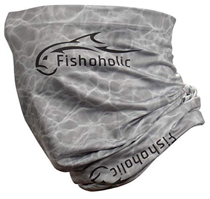 Fishoholic UPF50+ Fingerless Fishing Gloves - Sticky Grip Sun Protection Glove - Kayaking Paddling or Rowing - color: Grey H2O Camo, size: L / XL
