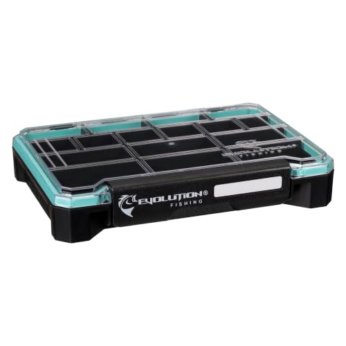 Evolution Fishing BallistiX 3.5 Terminal Tackle Tray – Waterproof Tackle Storage Box with Anti-Migration Design, One-Hand Latch, Polycarbonate Lid, Rust-Resistant Terminal Tackle Organizer