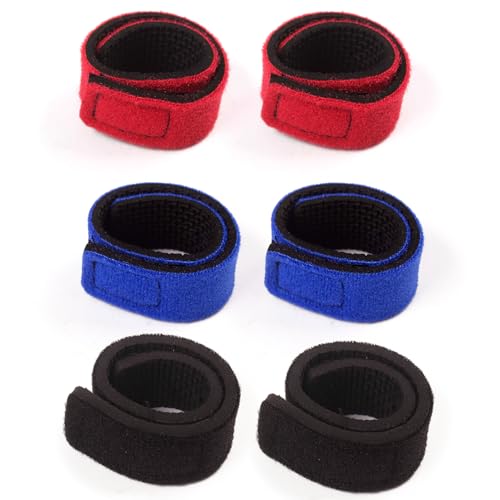 6PCS/12PCS Elastic Fishing Rod Straps Durable Portable Fits for Sea Pole Hand Pole Throwing Pole, Universal Fishing Pole Wrap Band Adjustable Fishing Rod Holder Belts - color: Red+Blue+Black(6PCS)