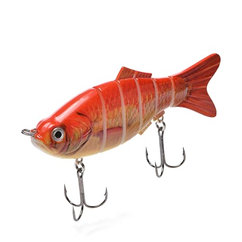 Large Multi Jointed Fishing Lures Bait,Big Giant Fishing Bass Lures,Crankbaits Swimbaits with Treble Hook - color: A9-7.87",4oz