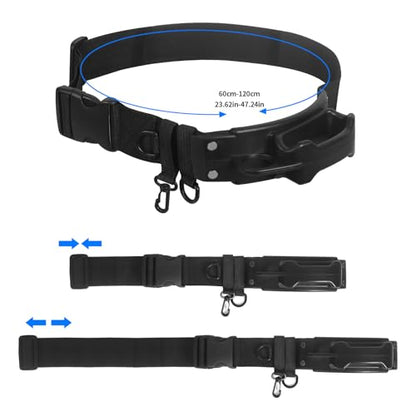 Slide-in Fishing Rod Hip Holster: 2pcs Hands-Free Waist Rod Holder Pole Gear with Stash Pocket for Fly & Bank Fishing - color: Black Square