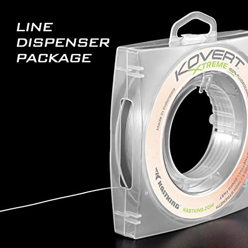 KastKing Kovert 100% Fluorocarbon Fishing Line - Clear Fishing Leader, High Sensitivity, Strong Knot Strength, Shock & Abrasion Resistant, Extreme Clarity, Ultra-Low Visibility, Fast Sinking - color: Kovert Xtreme (Thin & Strong), size: 10LB-25Yds (Clear)