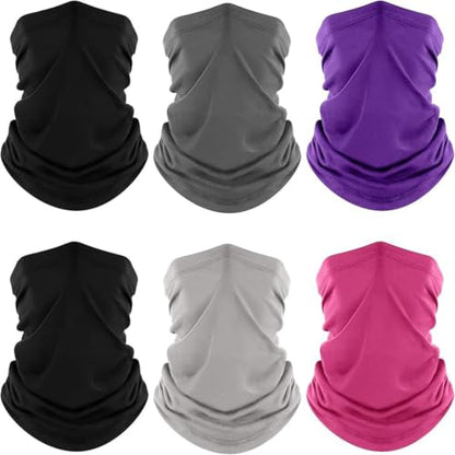 Neck Gaiter 6 Pack UV Protection Cooling Hiking Face Cover MenWomen - color: Multicoloured 10