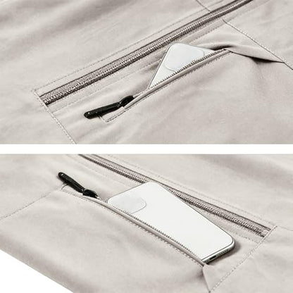Mens Golf Vest Waterproof Fishing Shirt Zip Up Sleeveless Jacket with Pockets Outdoor Camping Hiking Shirts Travel Photo Vest - color: A02 Beige, size: Small