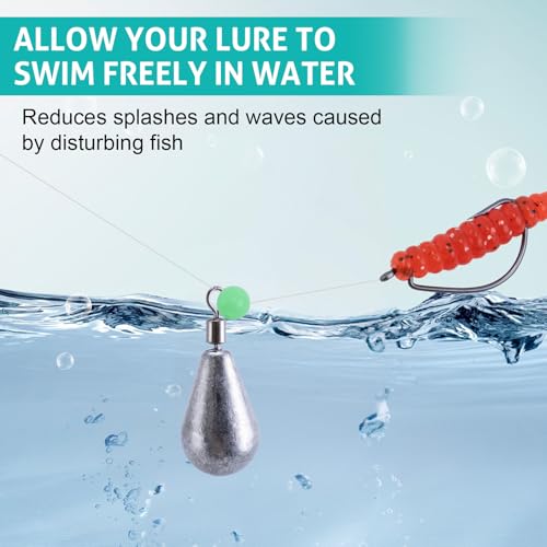 Goture Tungsten Teardrop Drop Shot Weights, 1/32 oz x 10, Ideal for Saltwater, Freshwater, Bass Fishing - size: 1-3/4oz - 5pcs