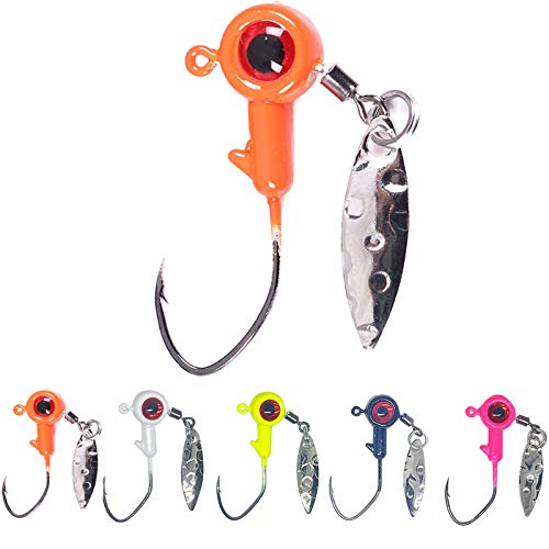 1/8 oz Jig Heads Freshwater Fishing Lures Jig Head with Eye Ball 25PCS Painted Hooks Fishing Jigs for Bass/Crappie - color: 1/16oz crappie jigs