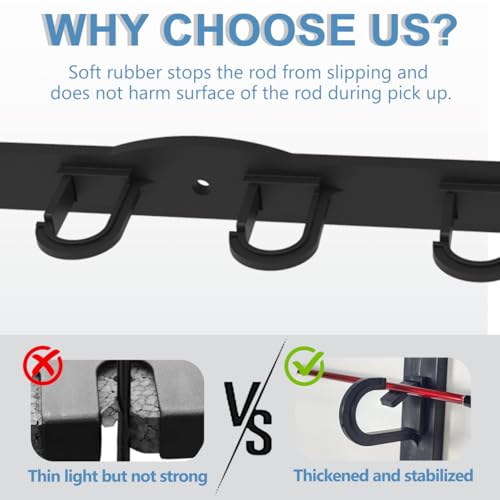 Aventik Vertical/Horizontal Fishing Rod Holder For Garage, Wall, Ceiling Holds Up To 6/12 Fishing Pole Holders(Black) - style: Black 1Pack