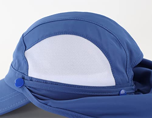 Connectyle Kids Sun Hat with Removable Neck Flap UPF 50+ Sun Protection Baseball Cap Summer Beach Sun Hats 3-6 Years - color: Blue
