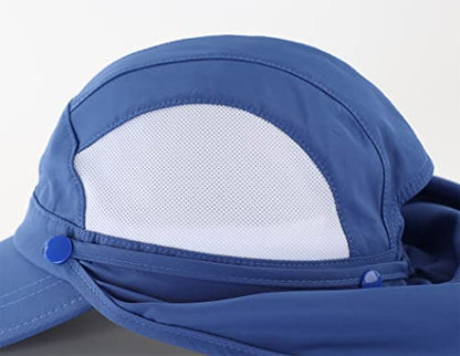 Connectyle Kids Sun Hat with Removable Neck Flap UPF 50+ Sun Protection Baseball Cap Summer Beach Sun Hats 3-6 Years - color: Blue