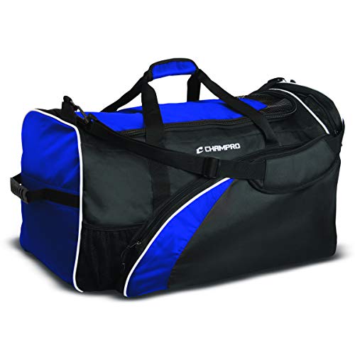 CHAMPRO Varsity Football Equipment Bag With Shoulder Carry Strap, Laundry and Helmet Bags - color: ROYAL