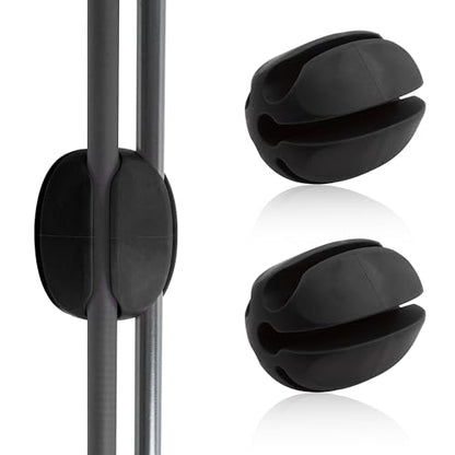 Fishing Rod Holder Straps, 2pcs Silicone 5-Holes Fishing Rod Fixed Ball, Fly Fishing Puller Fishing Accessories for Fishing Pole - style: Black-2pcs