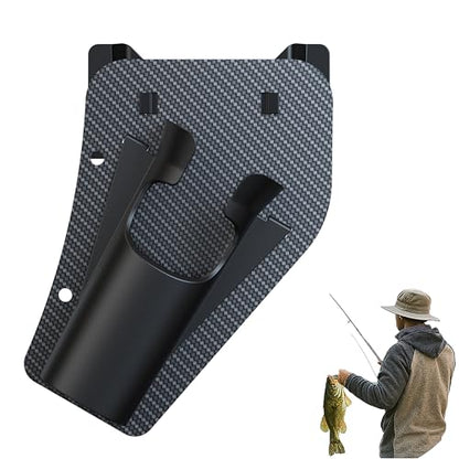 Fishing Rod Holster for Belt, Hands-Free Slide-in Rod Holder for Bank, Wading, Dock & Kayak Anglers, Lightweight 75g Carbon Fiber Pattern Finish, Black