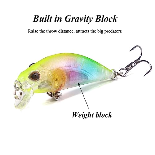 Jerk Baits for Bass Fishing, Jerkbait Fishing Lures, Minnow Lures Jerk Bait for Freshwater/Saltwater Fishing Lures for Trout Pike, 5pcs/10pcs with Box - color: B:2.36in/0.19oz/10pcs