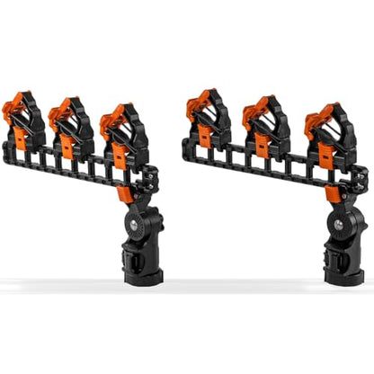 YakAttack SideStage Pro Rod Rack - Set of 2 with Style Options | Horizontal Fishing Rod Holder & Stager | Includes ClickTrac Rails & FlipGrips | Made in USA - style: Boat Track Systems