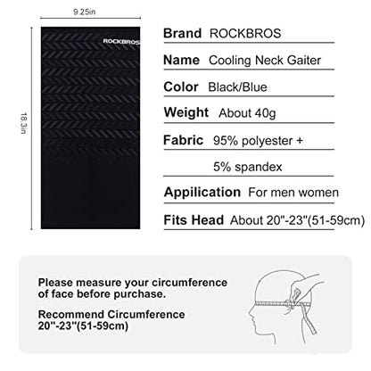 ROCKBROS Cooling Neck Gaiter Face Mask Fishing Scarf Face Cover for Men Women - color: Grey 1