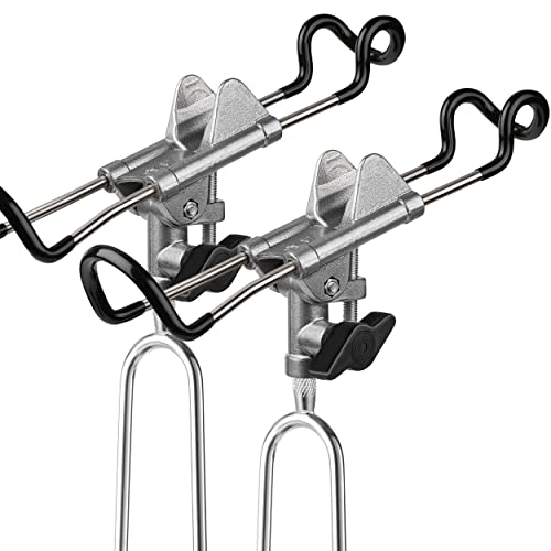 PLUSINNO Fishing Rod Holders - Upgraded 360 Degree Adjustable Fishing Pole Stand Equipment for Bank, Beach, Gift for Men - style: 2 Pack Fishing Rods Holder-grey
