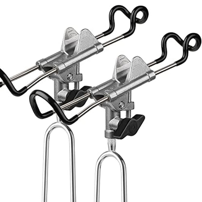 PLUSINNO Fishing Rod Holders - Upgraded 360 Degree Adjustable Fishing Pole Stand Equipment for Bank, Beach, Gift for Men - style: 2 Pack Fishing Rods Holder-grey